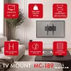 MACLEAN MC-189 Kallutatav TV-seinale kinnitus 13-43 tollistele ekraanidele, VESA 200x200, 45 kg, must
