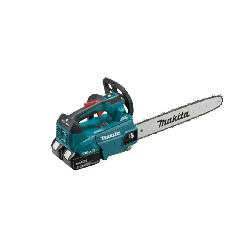 Makita DUC406PT2B 36V Juhtmeta ülemise käepidemega kettsaag 40cm (16 inch) koos 2x 5.0Ah akude ja topeltlaadijaga