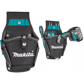 Makita E-15154 Ultimate Series puurihoidik, vastupidav 1680D polüester, must siniste aktsentidega, universaalne sobivus juhtmeta puuridele ja löökruuvikeerajatele