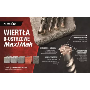 MAKITA SDS MAX puur 14x200x340mm MAXI MAK 6-teraline