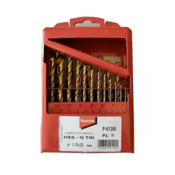 MAKITA Titanium Drill Bit Set HSS-G TiN 19pcs 1-10mm