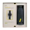 MAM MAM96 Unisex Watch 39mm Japanese Quartz Teak Wood & Stainless Steel Black Dial Black Leather Strap