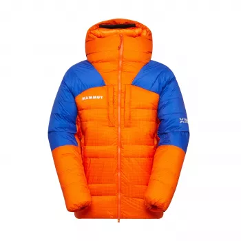 Mammut Eiger Nordwand Pro Down Parka meeste – Eiger Orange / Eiger Blue, 800-fill haneudusulg, Pertex Quantum