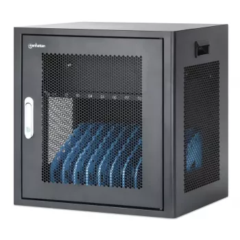Manhattan 10-pesaline sülearvutite laadimiskapp Desktop AC-adapteri kaudu (EL) - lukustatav terasest käru kuni 16-tollistele sülearvutitele, iPadidele, MacBookidele, Chromebookidele