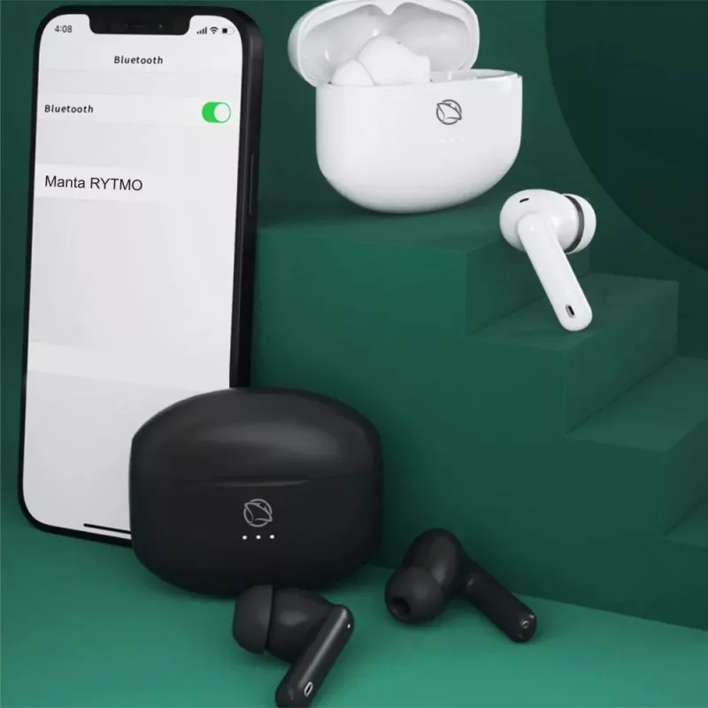 Manta MTWS008W Rytmo White True Wireless Bluetooth 5.0 kõrvaklapid laadimiskarbiga