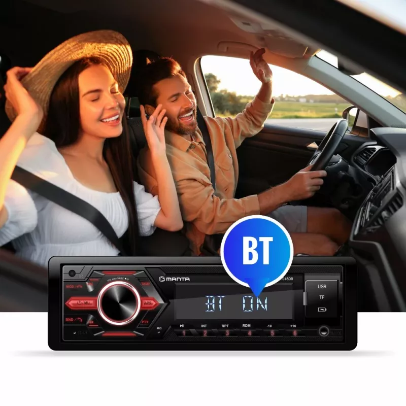 Manta RS4508 Ottawa 1-DIN autoraadio FM-tuuneriga, USB, SD-kaart, AUX, 4x40W, valge LCD-ekraan, sinine valgustus