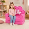 MARKA NIEZDEFINIOWANA Lamamistool diivan-tool krooniga 2in1 lastele pehme roosa