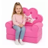 MARKA NIEZDEFINIOWANA Lamamistool diivan-tool krooniga 2in1 lastele pehme roosa