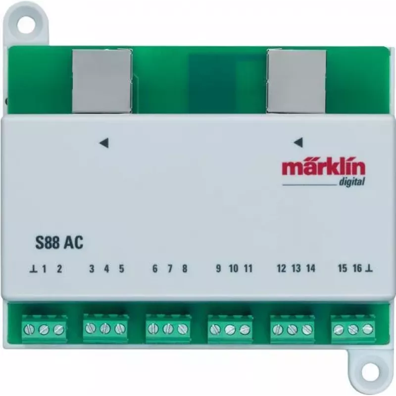 Märklin 60881 s88 digitaalne tagasisidemoodul 16 kontaktisisendiga – roheline/valge