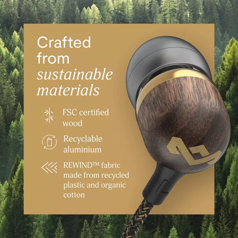 Marley Smile Jamaica juhtmega kõrvaklapid mikrofoniga, USB Type-C, messing