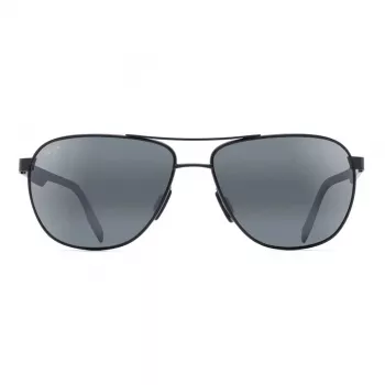 MAUI JIM Meeste 728-2M Polariseeritud Päikeseprillid - Matt Must Raam, Neutraalhall Lääts