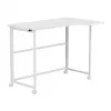 MCN Maclean Kokkupandav L-kujuline laud Valge 100x65 cm liikuv lukustatavate ratastega MC-1250 L/W