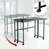 MCN Maclean Kokkupandav L-kujuline nurgalaud MC-1250 L/B, must, liikuv, 100x65 cm, max 50 kg