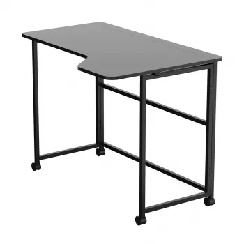 MCN Maclean Kokkupandav L-kujuline nurgalaud MC-1250 L/B, must, liikuv, 100x65 cm, max 50 kg