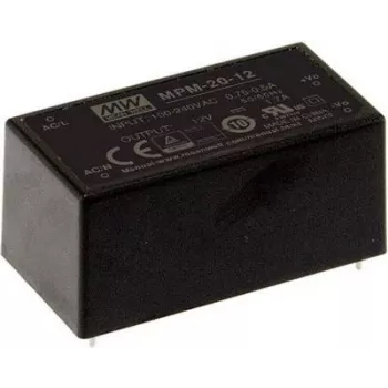 MEAN WELL MPM-20-5 20W 5V 4A kapseldatud meditsiiniline AC/DC toitemoodul