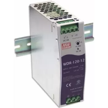 MEAN WELL WDR-120-24 DIN-liinile mõeldud toiteplokk 120W 24V 5A tööstuslik metall