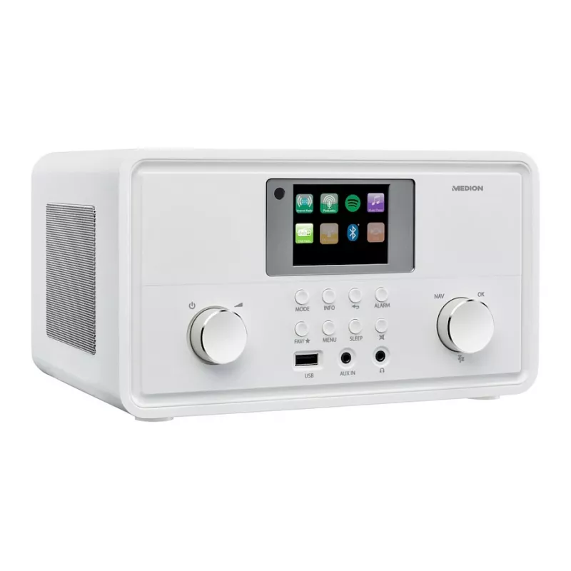 MEDION MD 88069 Internet Radio DAB+, FM, Bluetooth ja Wi-Fi, valge