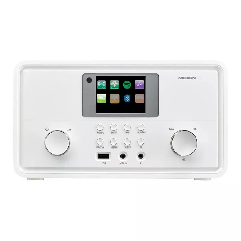 MEDION MD 88069 Internet Radio DAB+, FM, Bluetooth ja Wi-Fi, valge