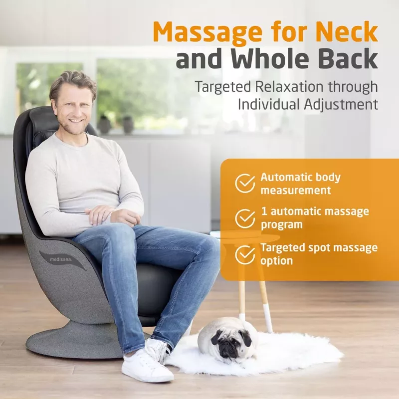 MEDISANA RS 670 Toolum Tool Shiatsu Massaažitool kütte- ja vibratsioonifunktsiooniga, must/antratsiit