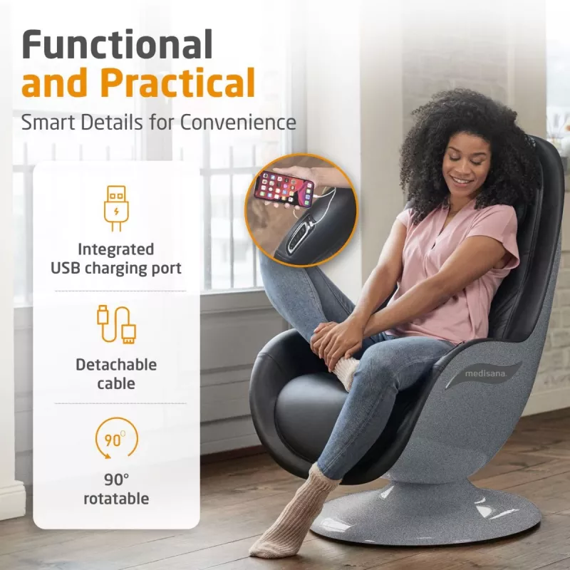 MEDISANA RS 670 Toolum Tool Shiatsu Massaažitool kütte- ja vibratsioonifunktsiooniga, must/antratsiit