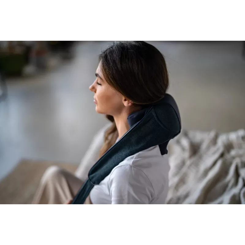 Medivon Hyperion Collar Shiatsu kaela- ja õlamassaažiseade soojendusega, 8 massaažipead, 3 intensiivsustaset, must/hall