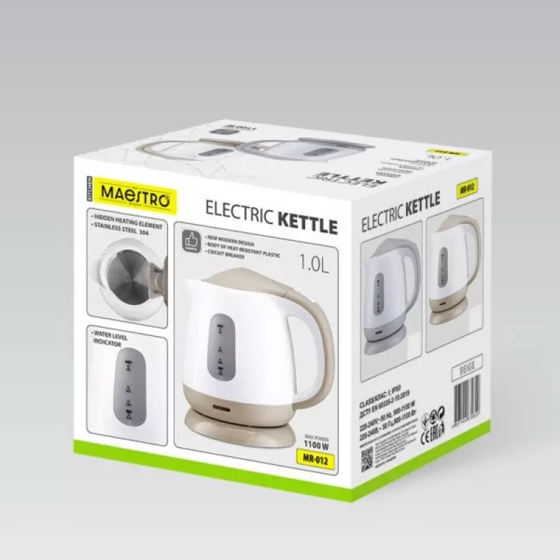 MEO MR-012-GREY MAESTRO elektriline veekeetja 1L 1100W hall