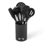 MEO MR-1542-BLACK MAESTRO 8-osaline köögitarvikute komplekt pöörleva roostevabast terasest alusega, mustad nailonpead