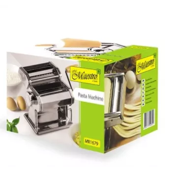 MEO MR-1679 MAESTRO käsitsi pastamasin - kroomitud teras, 9 paksusastet, 3 pastatüüpi, lauaklambriga