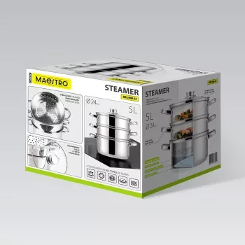 MEO MR-2900-24 MAESTRO keedupott 24 cm 5,0 L roostevabast terasest klaaskaanega, induktsiooniga ühilduv