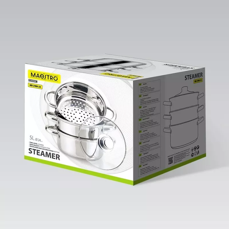 MEO MR-2900-24 MAESTRO keedupott 24 cm 5,0 L roostevabast terasest klaaskaanega, induktsiooniga ühilduv