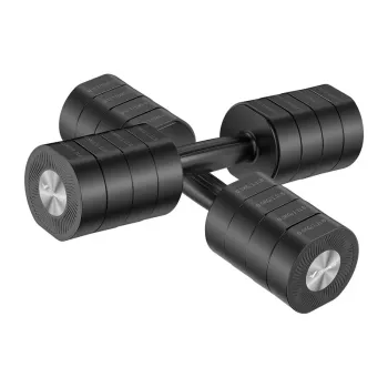 MERACH MR-2444 Reguleeritavad hantlid (komplekt 2 tk) - 2,5-24 kg, 15 seadistust, pöördvalikuketas, must/punane