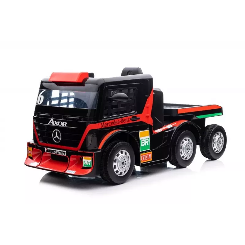 Mercedes veok + haagis XMX622B akutoitel mänguasi LED-tulede ja punase LCD-ekraaniga