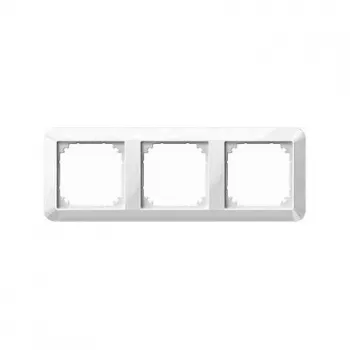 MERTEN 389319 Katte-raam 3-kohaline, System M, Polar White Brilliant, läikiv