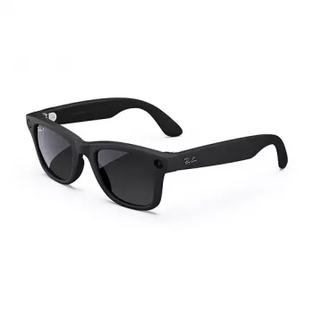 META Ray-Ban Wayfarer L Matte Black Polarized Graphite Grey Smart Glasses