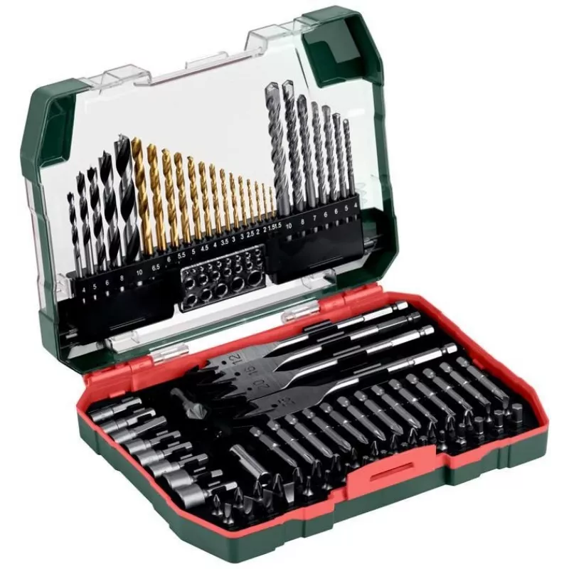 Metabo 626708000 86-osaline puur- ja kruvikeerajate komplekt karbis