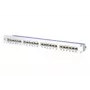 METZ CONNECT 130855C-E-90 Cat.6A varjestatud 24-porti 1U rack-kinnituse patch-paneel, valge