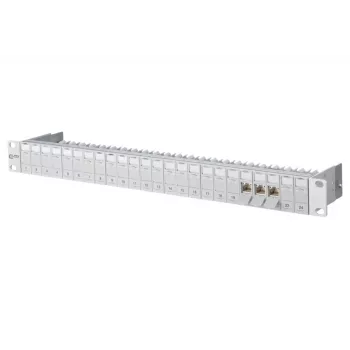 METZ CONNECT 130B11P0-E Cat6a 24-porti varjestatud patch-paneel, 1U rack-mount, tööriistavaba IDC, T568A/B, 500 MHz, PoE+ 130B11P0-E-90