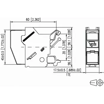 METZ CONNECT BTR E-DAT Module REG 8(8) IP20 Tühi - DIN Rööbas Andmemooduli Korpus, 1TE, Helehall