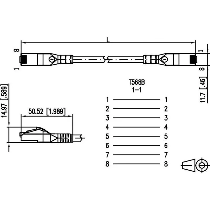 METZ CONNECT Cat.6A S/FTP patchkaabel RJ45 - RJ45, 10GBase-T, 0,5m, hall, LSZH, kullatud kontaktid 1308455088-E