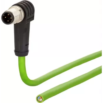 METZ CONNECT M12 Nurgaga lahtise otsaga võrgukaabel, 10m, SF/FTP, CAT 5e, halogeenivaba, roheline