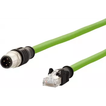 METZ CONNECT võrgukaabel M12 (4-pin) (S) RJ-45 (M) 1,0 m 6,5 mm SF/FTP CAT 5e halogeenivaba, ilma riivita, keerutatud, liigutatav, D-kodeeritud roheline (142M1D15010)