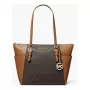 Michael Kors Carmen naiste õlakott - pruun Saffiano nahk kuldsete metalldetailidega (25x28x11 cm)
