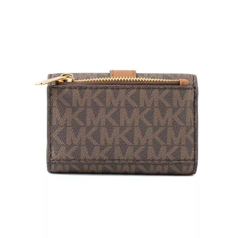 MICHAEL KORS Jet Set Travel Card Case Brown Signature PVC