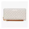MICHAEL KORS Jet Set Travel Continental Wallet 35S6GTVE9BVAN in Vanilla Coated Canvas