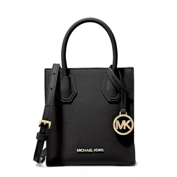 Michael Kors Jet Set Travel õlakott, must, signatuuriga kaetud lõuendist nahkviimistlusega, kuldkollased metallosad, 15cm x 17cm x 6cm