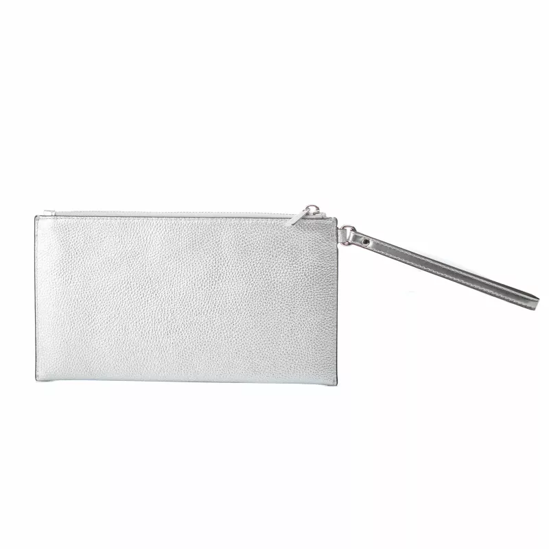 Michael Kors Jet Set Travel Crossbody Bag Silver Saffiano Leather 35F4STVW3LSIL