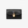 Michael Kors Jet Set Travel Saffiano Leather Card Case Coin Pouch Black Gold-Tone