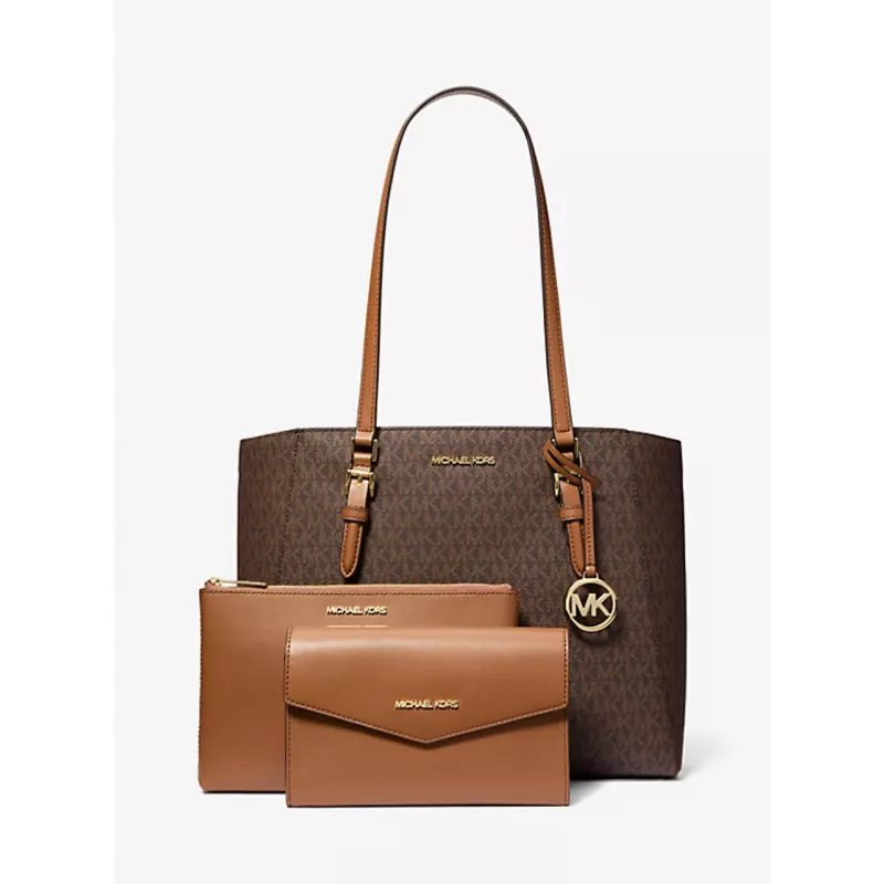 Michael Kors Jet Set Travel Saffiano Nahast Tote Kott - Naiste Pruun Tote kuldsete detailidega (42x28x10 cm)