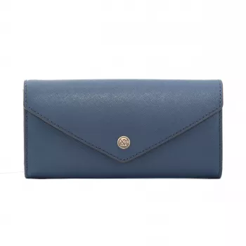 Michael Kors Jet Set Travel Saffiano Leather Wristlet Wallet in Navy with Gold-Tone Hardware