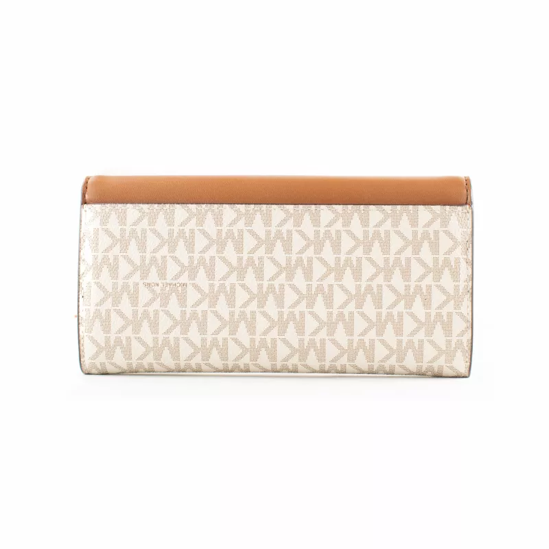Michael Kors Jet Set Travel Vanilla Signature kaetud lõuendist crossbody-kott 35F3GTVE7BVAN